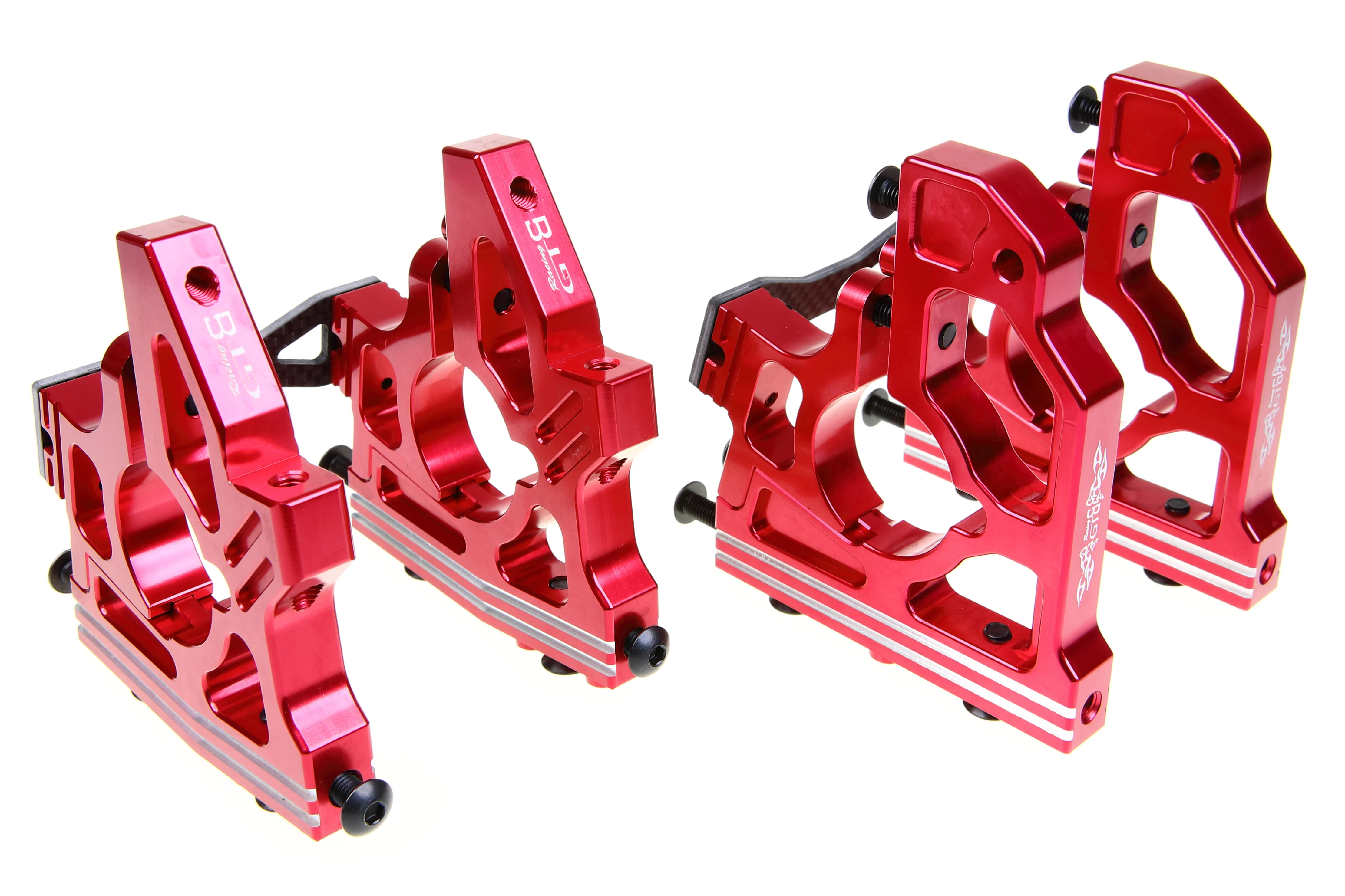GTBRacing CNC Aluminum Front Rear Diff Gearbox Brace Sets for 1/5 RC Car Losi DBXL V.0 DBXL-E 1.0 MTXL Part