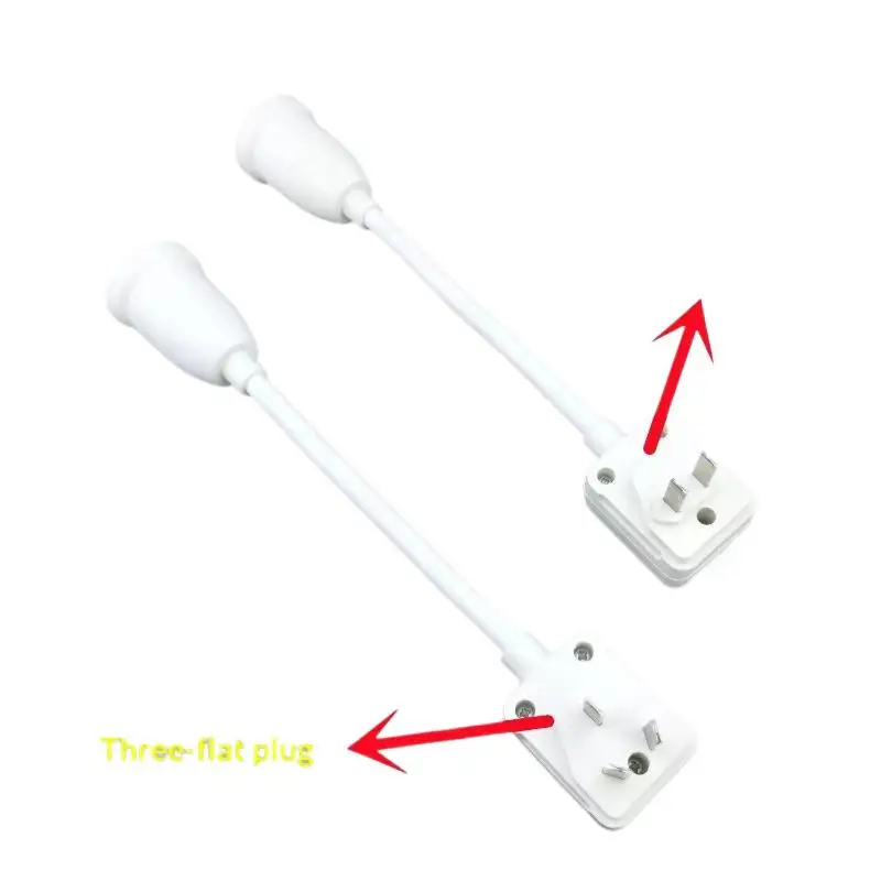 Flexible Gooseneck E27 Lamp Holder With European Plug & Switch, 360° Rotatable Light Socket For Wall Mounted Lamps. Adjustable