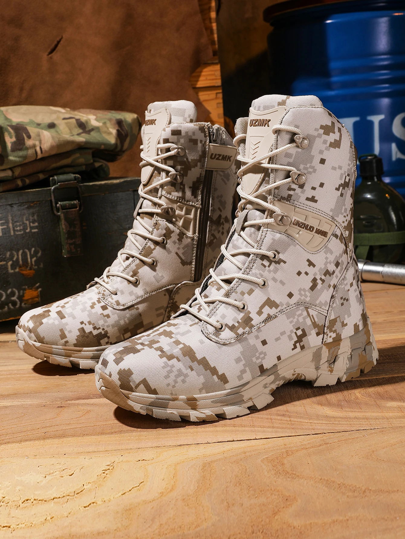 Herren-Tarnstiefel für das Training, Ganzjahres-Antirutsch-Atmungsaktive Outdoor-Feld-Wanderstiefel, Professionelle Taktische Kampfstiefel – Detail 17