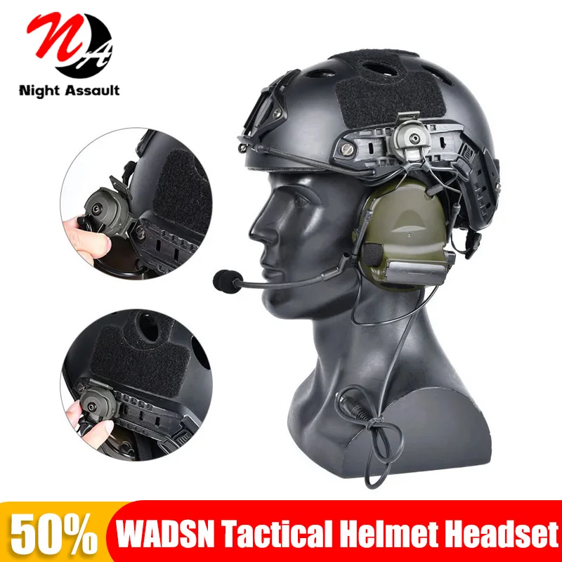 

Tactical Helmet Headset Air guns Paintball CS Outdoor Hunting Shooting Communication Earphones Without Noise Reduction Function