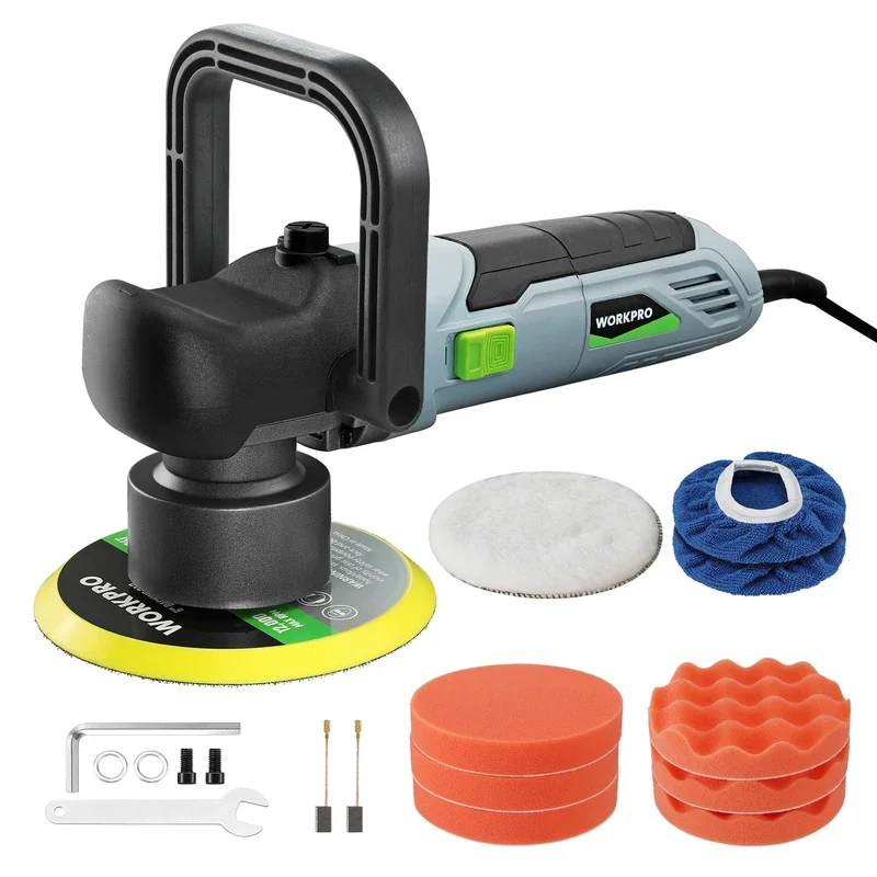 Car Buffer Polisher Kit, 6 Inch 6400RPM Dual Action Polisher with 6 Variable Speeds, 7A Orbital Buffer Polisher