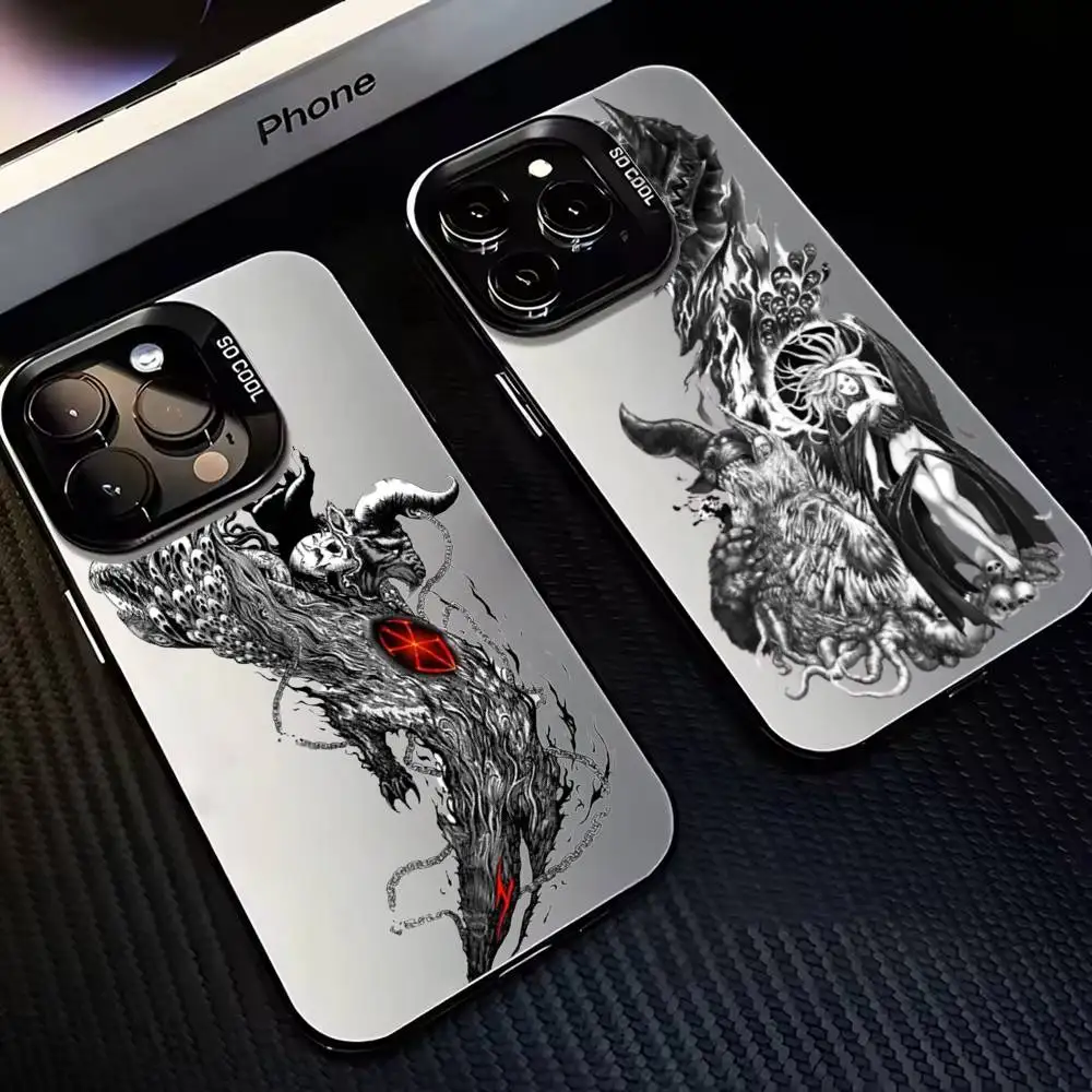 

JAPAN B-Berserk G-Guts Anime Cool Phone Case For iPhone17,16,15,14,13,12,11 Plus,Pro Max Black Matte Shockproof Cover