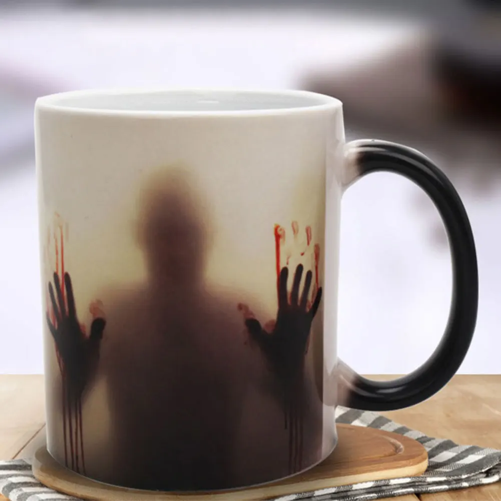 11oz Ceramic The Walking Dead Morphing Mug Heat Sensitive Tea Cup Halloween Coffee Mug Gifts for Men Women