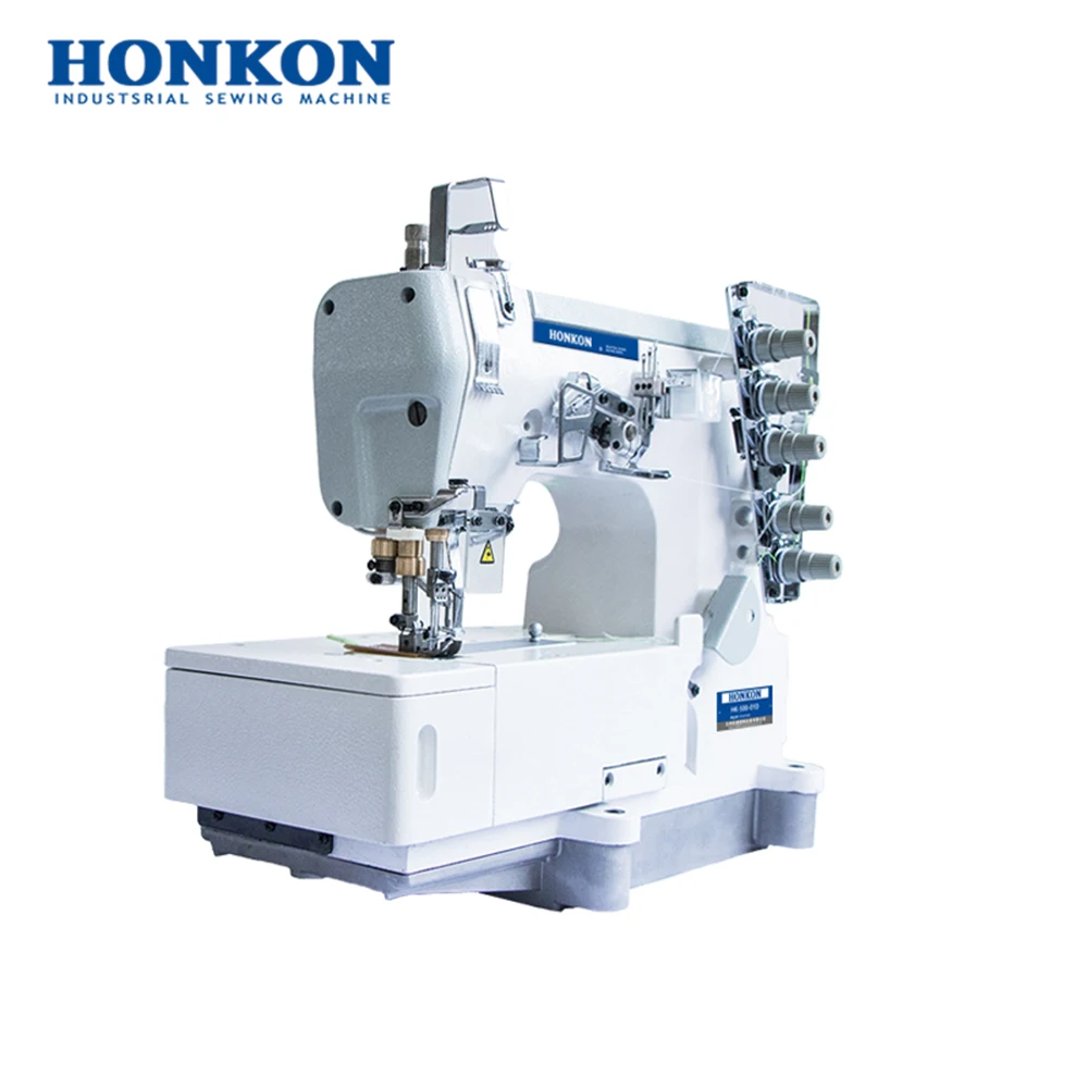 Direct Drive High Speed Interlock Sewing Machine 6mm Max. Sewing Thickness 5 Threads With 3 Needles HK-500-01D UY128GAS HONKON
