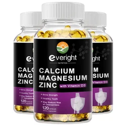 Calcium Magnesium Zinc with vitamin D3 B6 Promotes Healthy Bones and Teeth - Supports Nerve & Muscle Function, Boosts Immunity