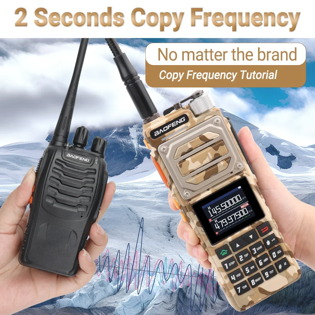 Baofeng UV-25 Walkie Talkie Air Band Long Range UHF VHF AM Wireless Copy Frequency 999CH  NOAA Type-C Charger Ham Two Way Radio