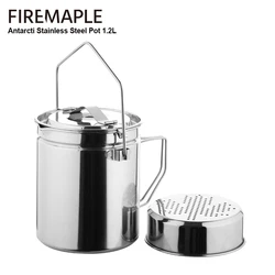Fire-Maple-Olla de vapor de acero inoxidable de 1,2l con tapa Bloqueable, olla de Antarcti Bushcraft, juego de utensilios de cocina para senderismo, Camping y hoguera
