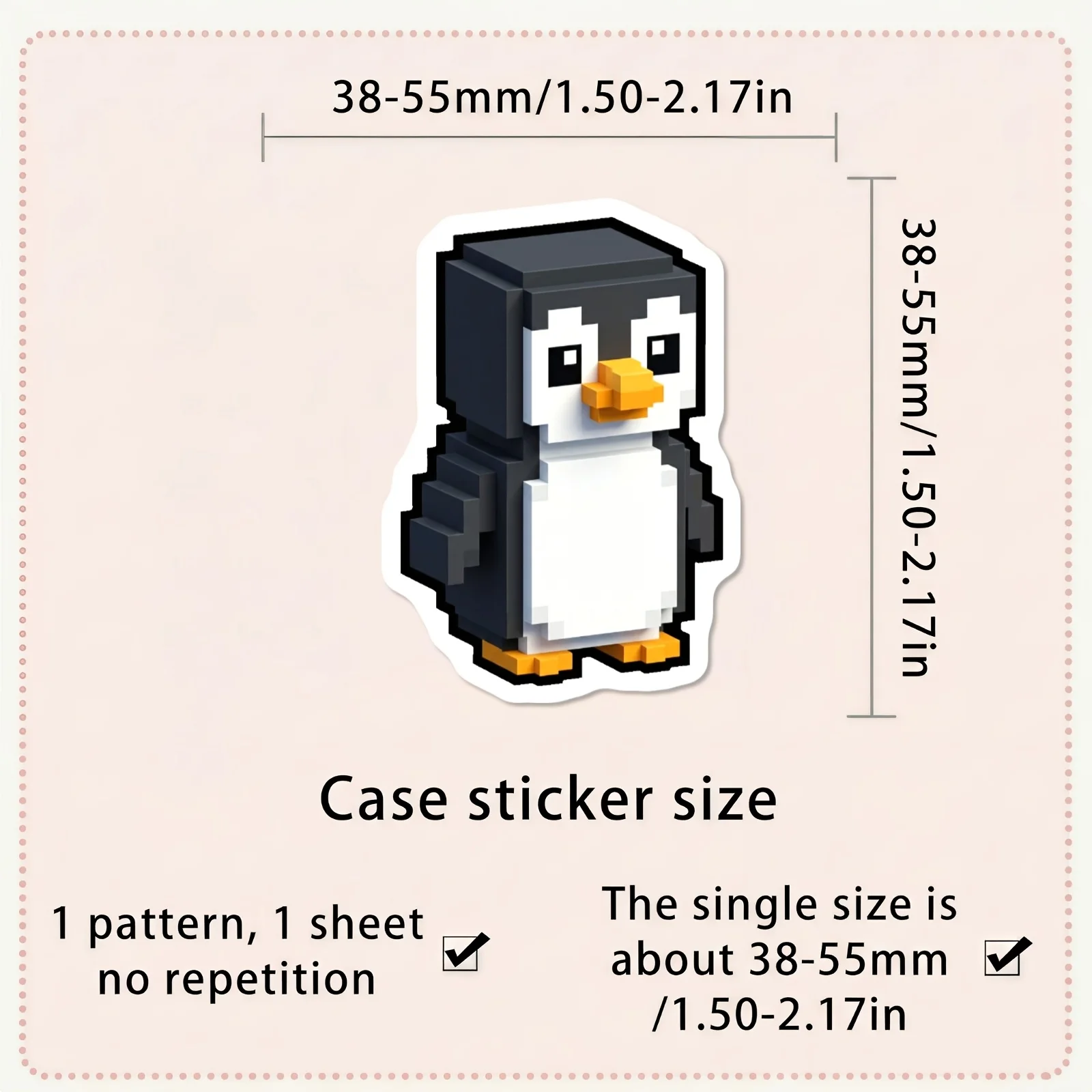 50pcs Pixel Chicken Cartoon Stickers Durable Features Pixel Art Style Caricature Scratch Proof Material Design Decorate Notebook