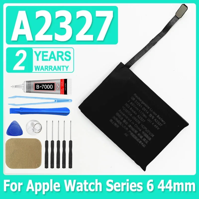 

303,8 мАч, новая сменная батарея для часов A2327 для Apple Watch Series 6, 44 мм, высококачественная батарея для часов