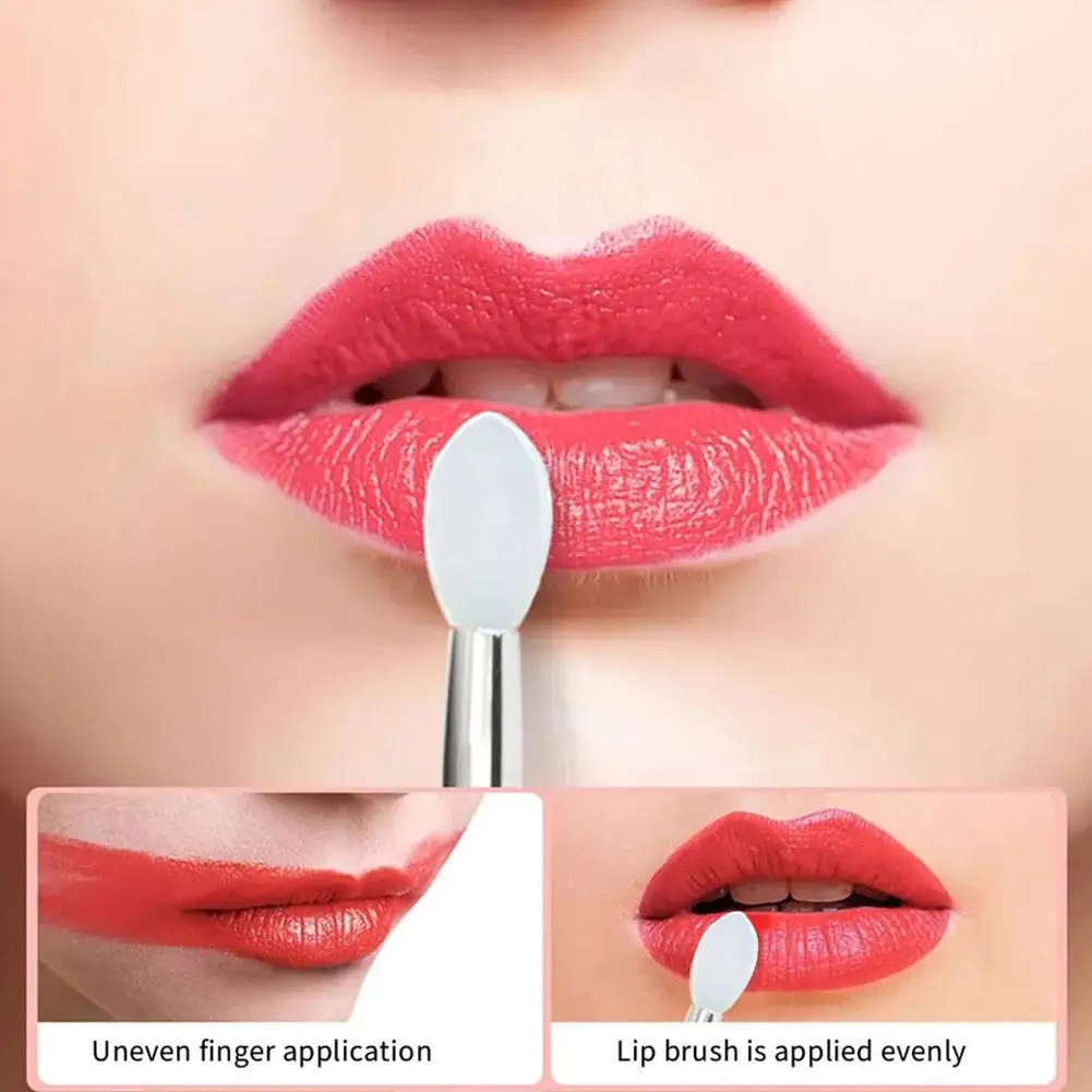 1PC Portable Silicone Lip Brush with Cover Soft Multifunctional Lip Brush Makeup Makeup Lipstick Applicator Balm Lipgloss T Q9S2