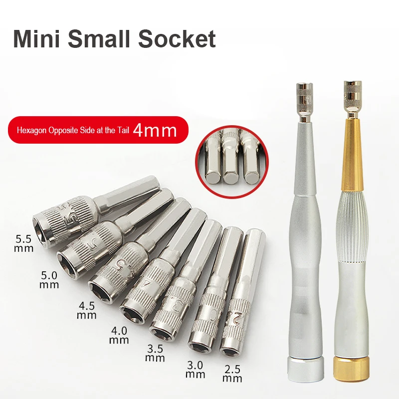 4mm Hex Shank Small Socket Nut Driver Wrench Electronics Repair Tool for Motherboard Game Console Screw Disassembly 3d handle