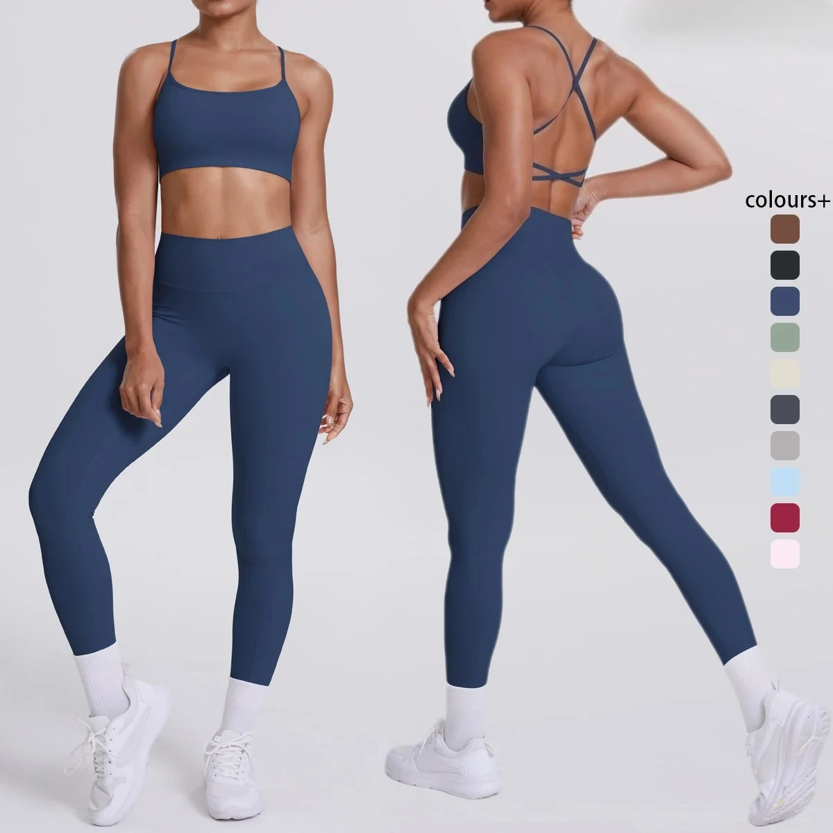 

Yoga Suit Sports Set Gym Seamless High Impact Sports Bra Women's High Waist and Hips Tight Peach Buttocks Pants Womens Sportswea