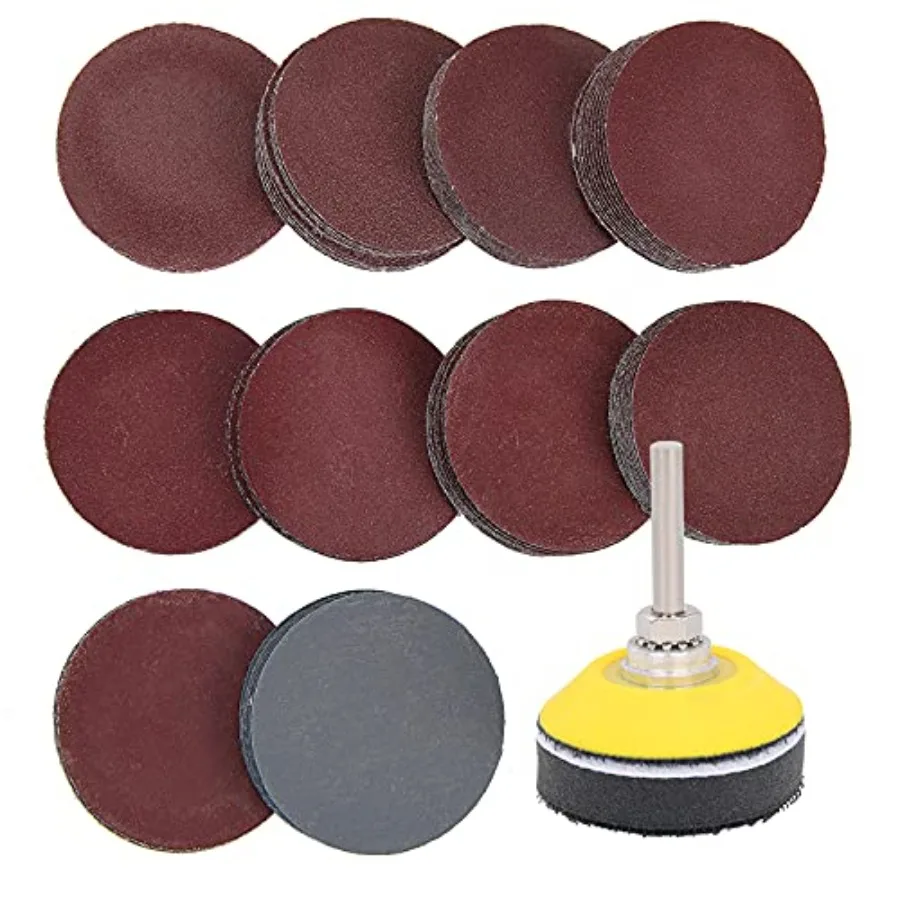 

Pieces 2 Inch Sanding Discs 80-0 Grit Sandpaper with 1/4" Shank Backing Plate and Soft Foam Buffering Pad for Drill Grinder Too