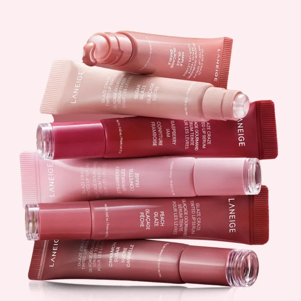 Laneige Donut Strawberry Sugar Lip Gloss Plumping Shine Lip Oil Moisturizing Balm Exfoliating Hydrating Daily Lip Care