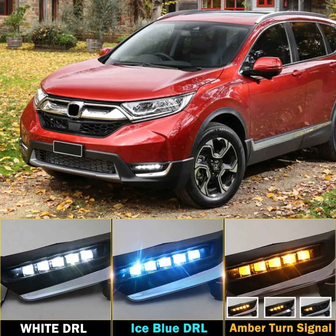 

DRL LED Daytime Running Light For CRV CR-V 2017 2018 Car Accessories Car Fog Dynamic Turn Signal Lamp Auto White Yellow Blue 12V