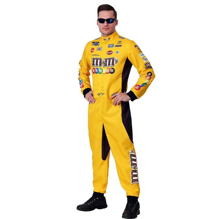 

Halloween Costume Stage Performance Cosplay Movie Character Costume Racer Cosplay Yellow Race Car Driver Uniform for Adult