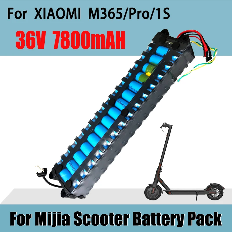 10S3P 36V 7800mAh Battery Pack for Xiaomi M365 Electric Scooter 18650 NE1003-H Cell Communication Interface Discharge Tail Light