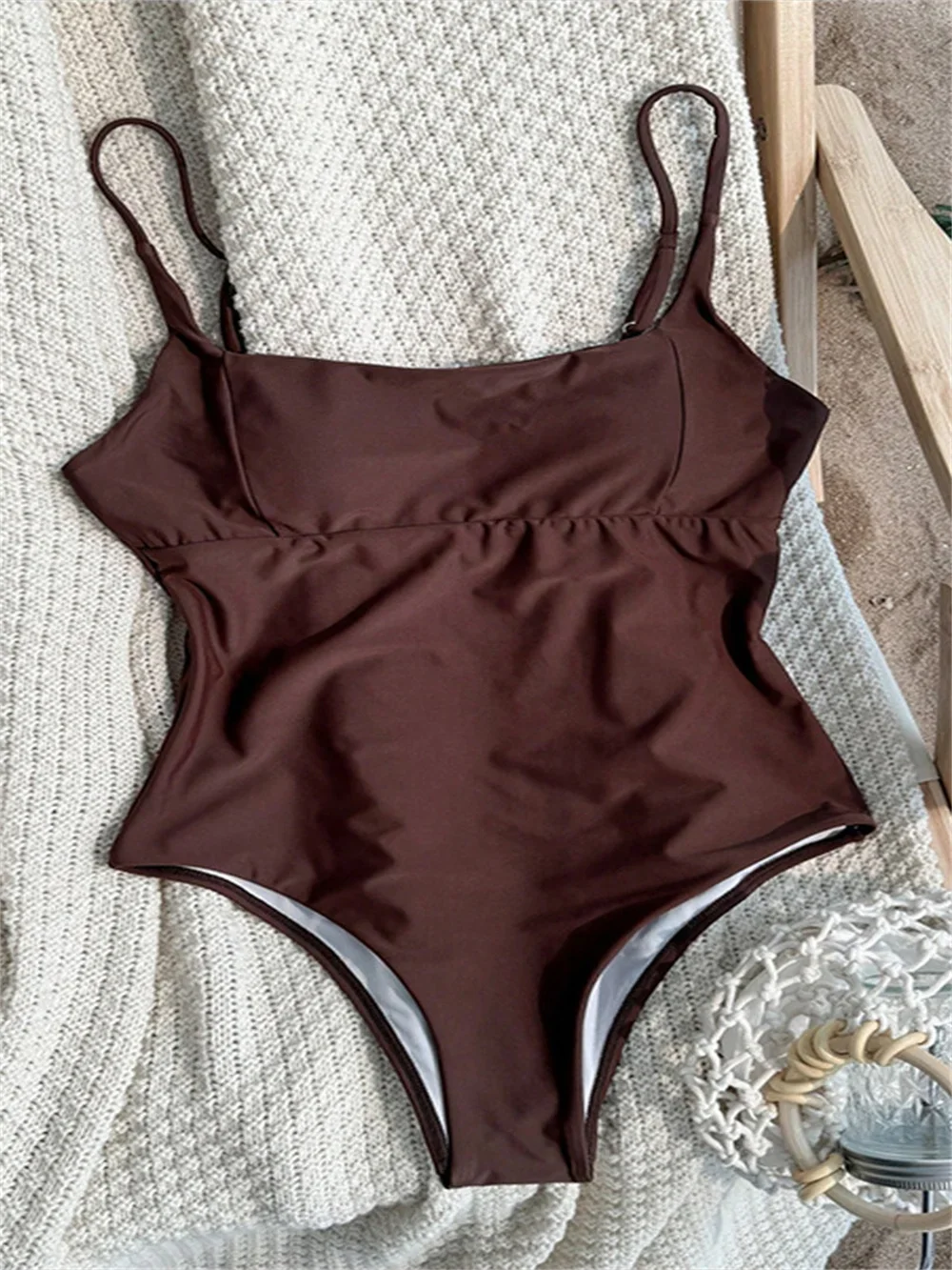 Coffee Bikinis Sets Sling Swimsuit One Pieces Vacataion Swimwears Elegant Women Beach Bikini Bathing Suit Summer Outfits Biquini