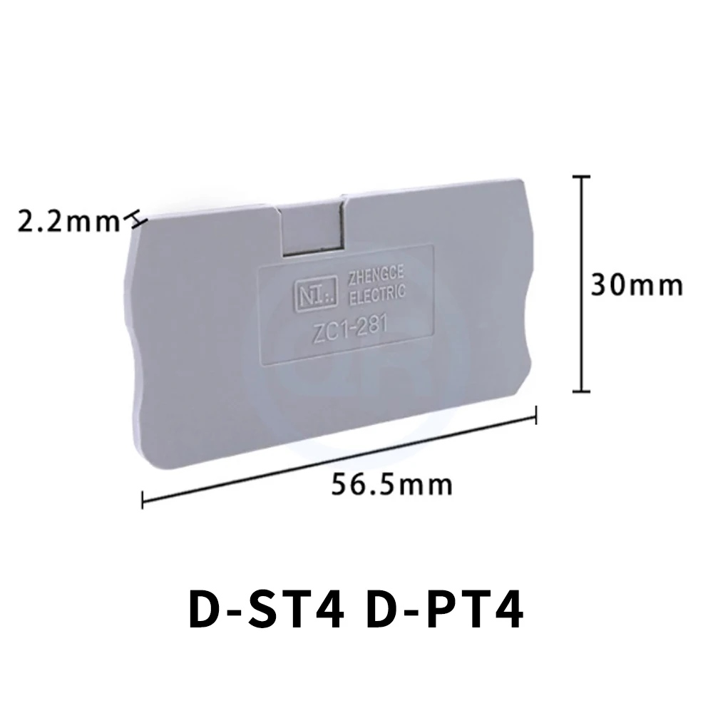 (10 pcs) D-ST4 D-PT4 Spring-Loaded Universal Terminal End Cap 4MM Straight-Through Quick Connector Plug Plate Divider