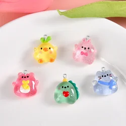 10PCS Clear Cute Animals Series Flat Back Charms For Earrings Bracelet Hairpin DIY Jewelry Pendants Decoration Accessories