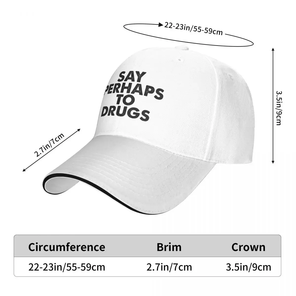 Copy Of Say Perhaps To Drugs Cap Fashion Casual Baseball Caps Adjustable Hat Hip Hop Summer Unisex Baseball Hats