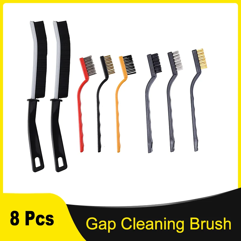 Gap Cleaning Brush Hard Bristle Multifunctional Tool Set 8 Pcs for Household Use Grout Cleaner Brush Kitchen Bathroom Crevice