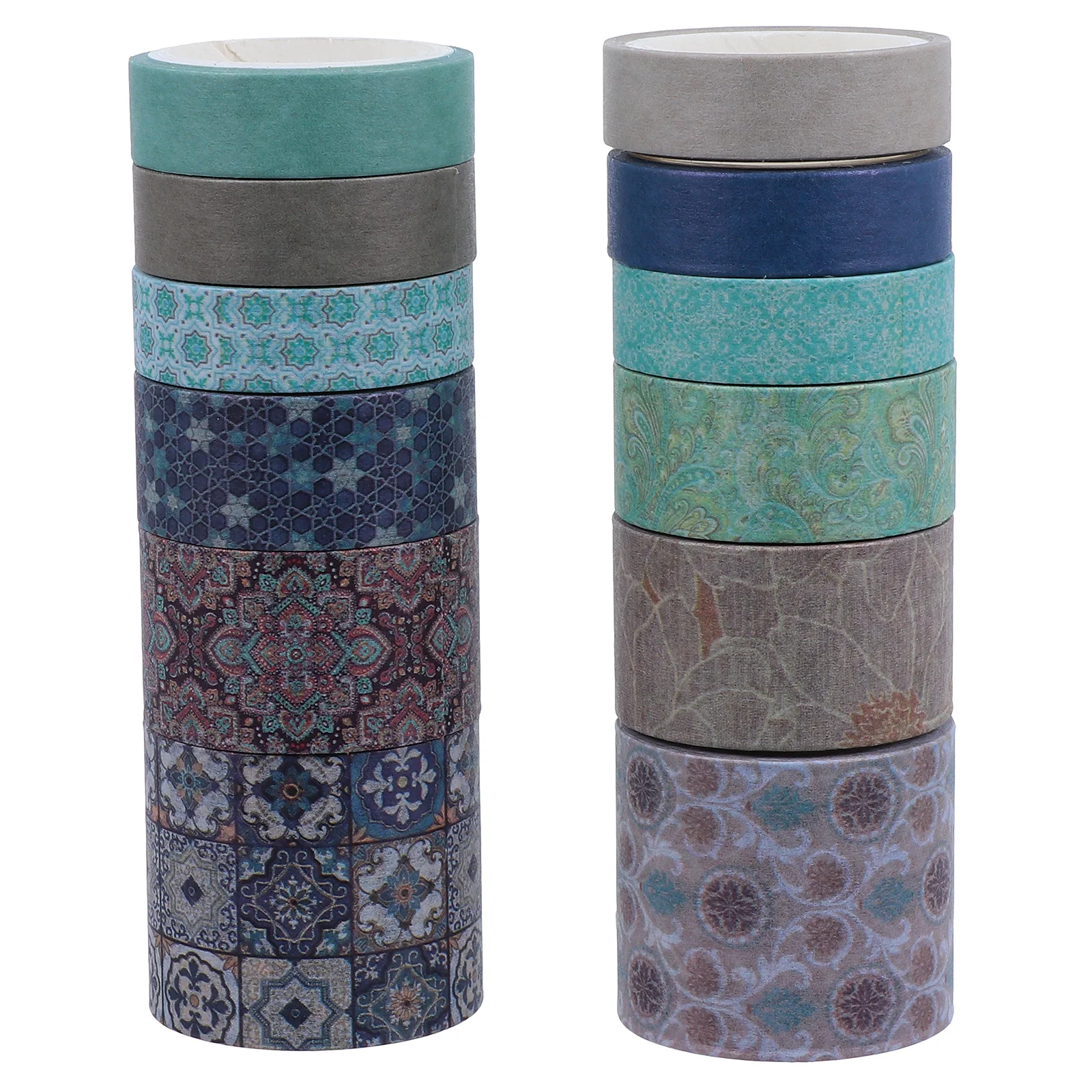 

12pcs Retro Washi Tape Set Decorative Diy Adhesive For Journals Notebooks Crafts Masking Paper Stickers Tape