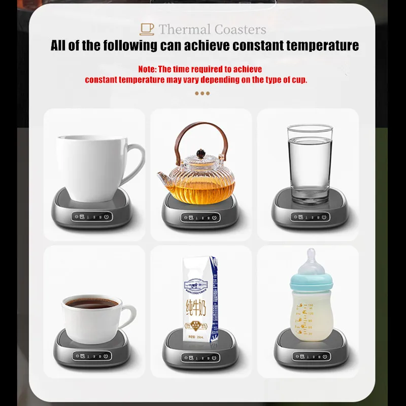 2024 Thermostatic Heating Coaster USB Home Heating Coaster 3-speed Adjustment Heating 55 Degrees Constant Temperature