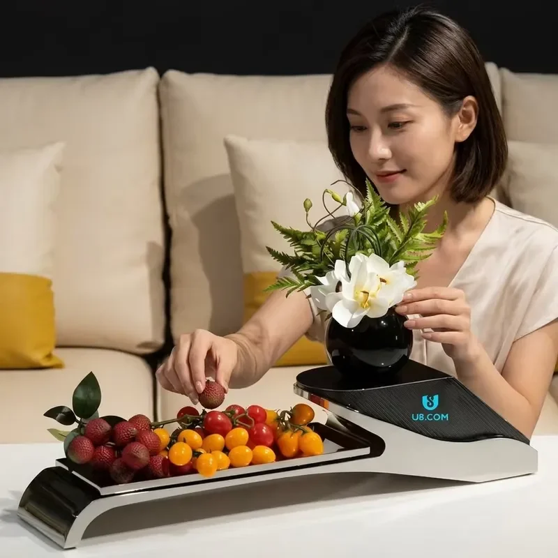 304 Stainless Steel Fruit Plate Multi Layer Desk Storage Box Modern Decorative Ornament For Home Office Hotel Use Modern 304