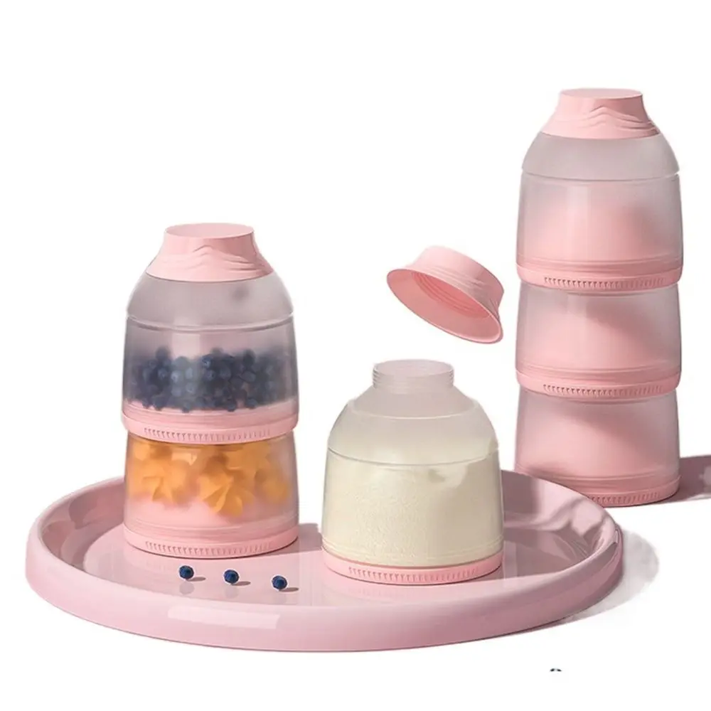 3 Layers Baby Milk Powder Box Sealed Large Capacity Portable Formula Dispenser Stackable Non-Spill Infant Food Tank Snacks