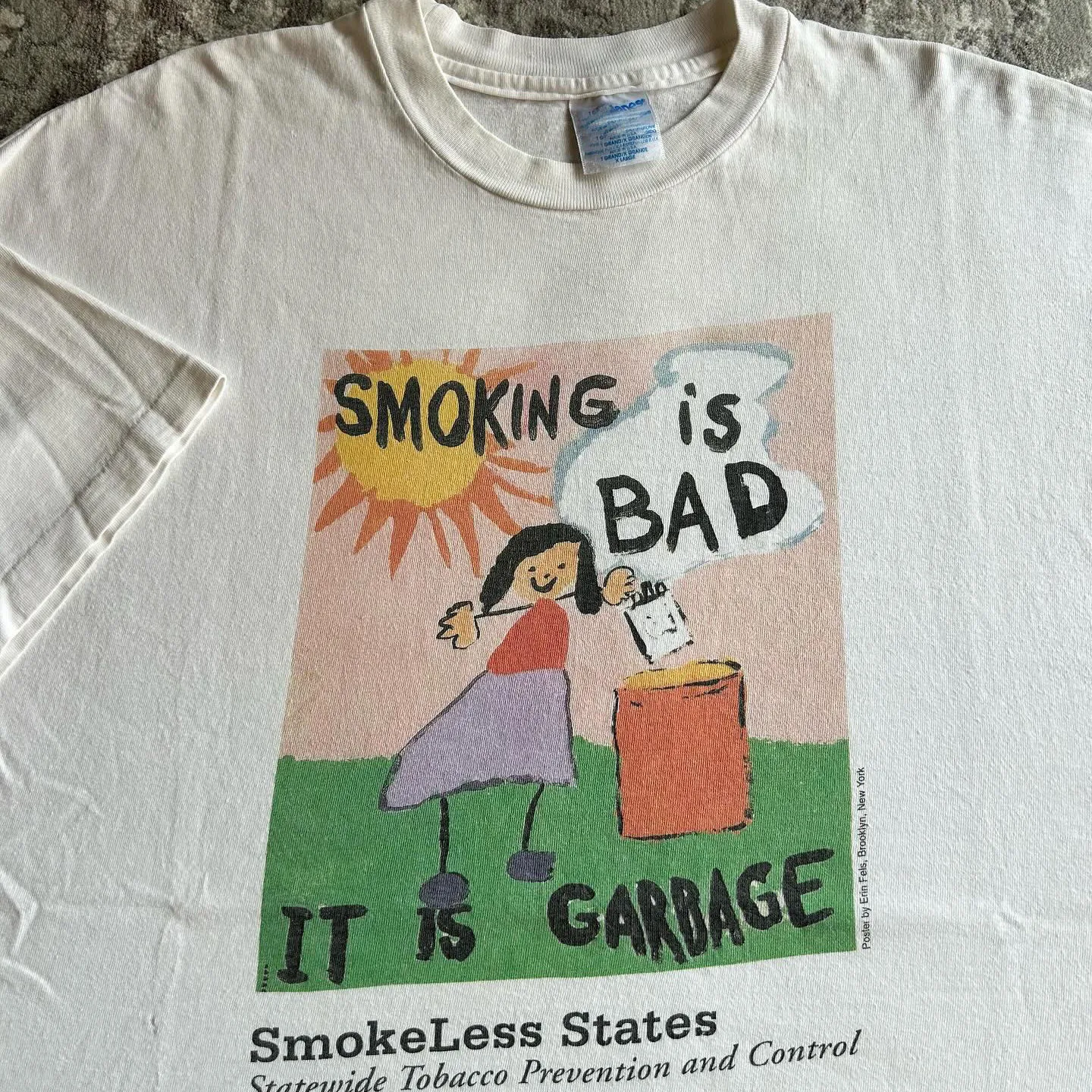 Healing Hand-Drawn Short Sleeve T-Shirt Children's Campus Versatile Cotton round Neck Cartoon Print Skin-Friendly Breathable