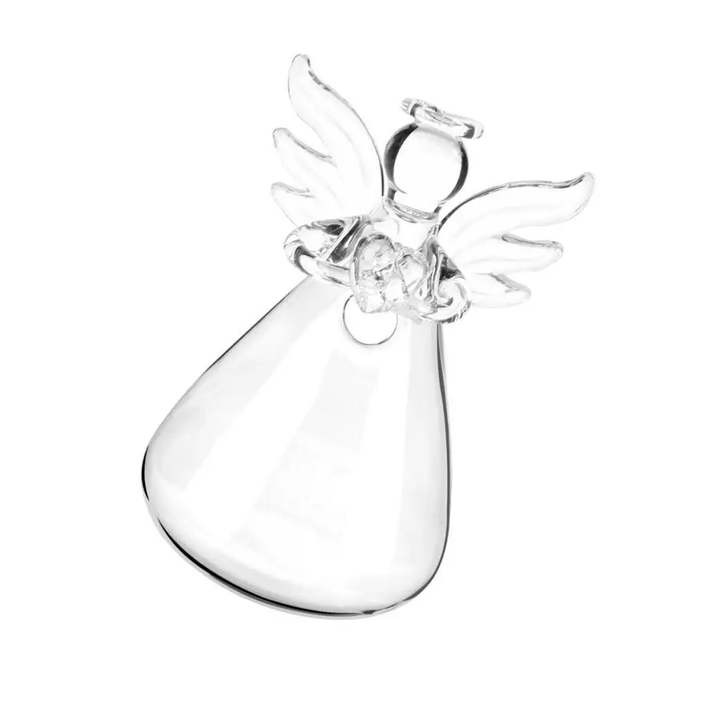 Glass Vase Terrarium Container Angel Hanging Decoration 2 Pieces , 5x8cm