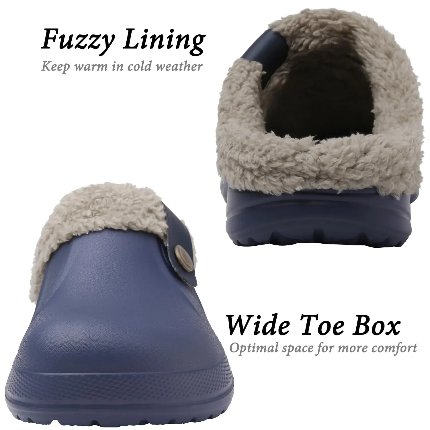 Eyriphy Winter Men Slippers Indoor Warm Women Waterproof Shoes Outdoor Men Garden Slippers Soft Fuzzy Fluffy Antiskid Slippers