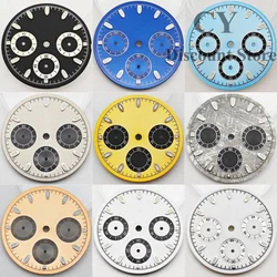 VK63 Dial 29.5mm Black Blue Gary Quartz Watch Dial Luminous Fit VK63 Quartz Movement Watch  Accessories
