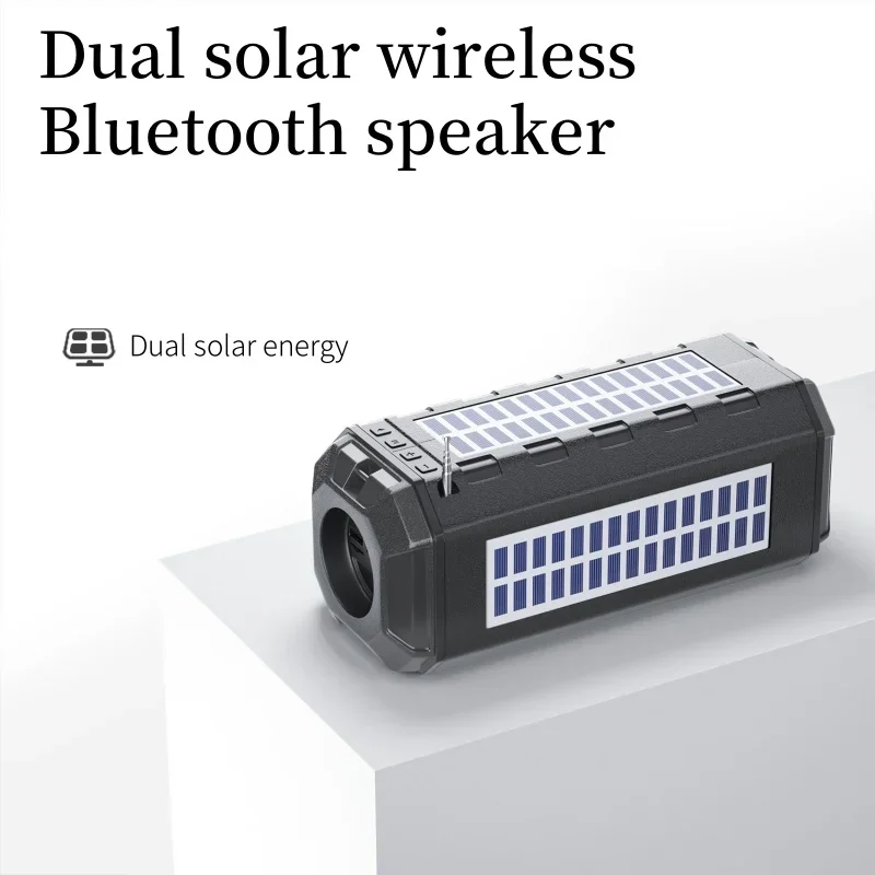 Powerful Subwoofer With Flashlight Solar Speaker With Solar Plate Wireless Speaker Music Speaker Stereo AUX FM TWS Bluetooth 5.0