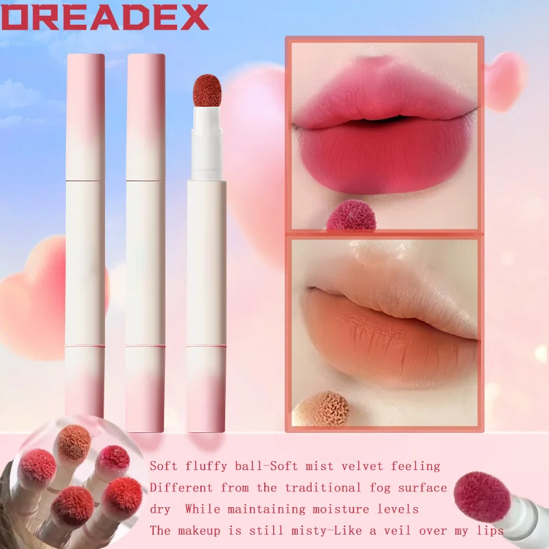 Fluffy Velvet Soft Lip Glaze Liquid Lipstick Air Cushion Matte Lip Glaze Mouth Red Lip Mud Non-fading Non-stick Cup Cosmetics