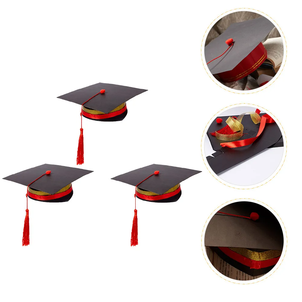 Paper Graduation Caps DIY Graduation Hats Materials Kids Handmade Craft for Party Ceremony Creative Gift