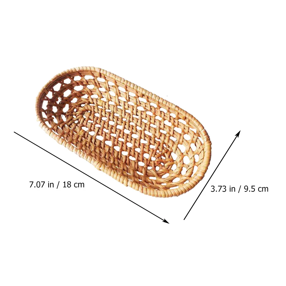 

Rattan Storage Basket Kitchen Decorative Woven Baskets Fruit Boxes Natural Long Use Premium Material Beautiful Design Photo Prop