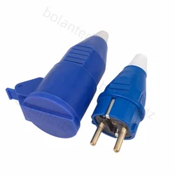 EU European Waterproof IP54 2Pin Electric Power Male Plug Female Schuko Rewireable Detachable Socket Adapter Extension Cord
