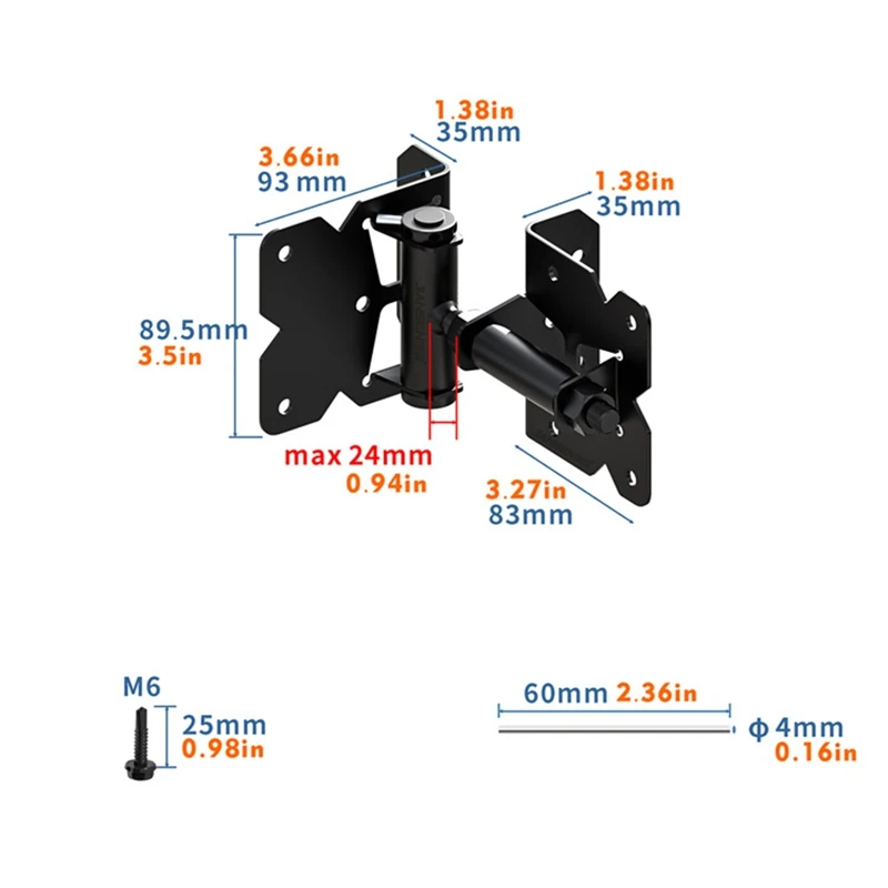 ABBN-Self Closing Gate Hinge Heavy Duty 90 Degree Adjustable With Installation Screws And Swing Adjuster Tool For Fences