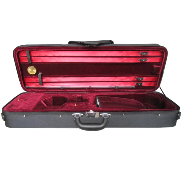 Violin Box 4/4 Pressure Resistant Violin 4/4 Canvas Box with Lock and Humidity Gauge Lightweight Shoulder Back Handheld