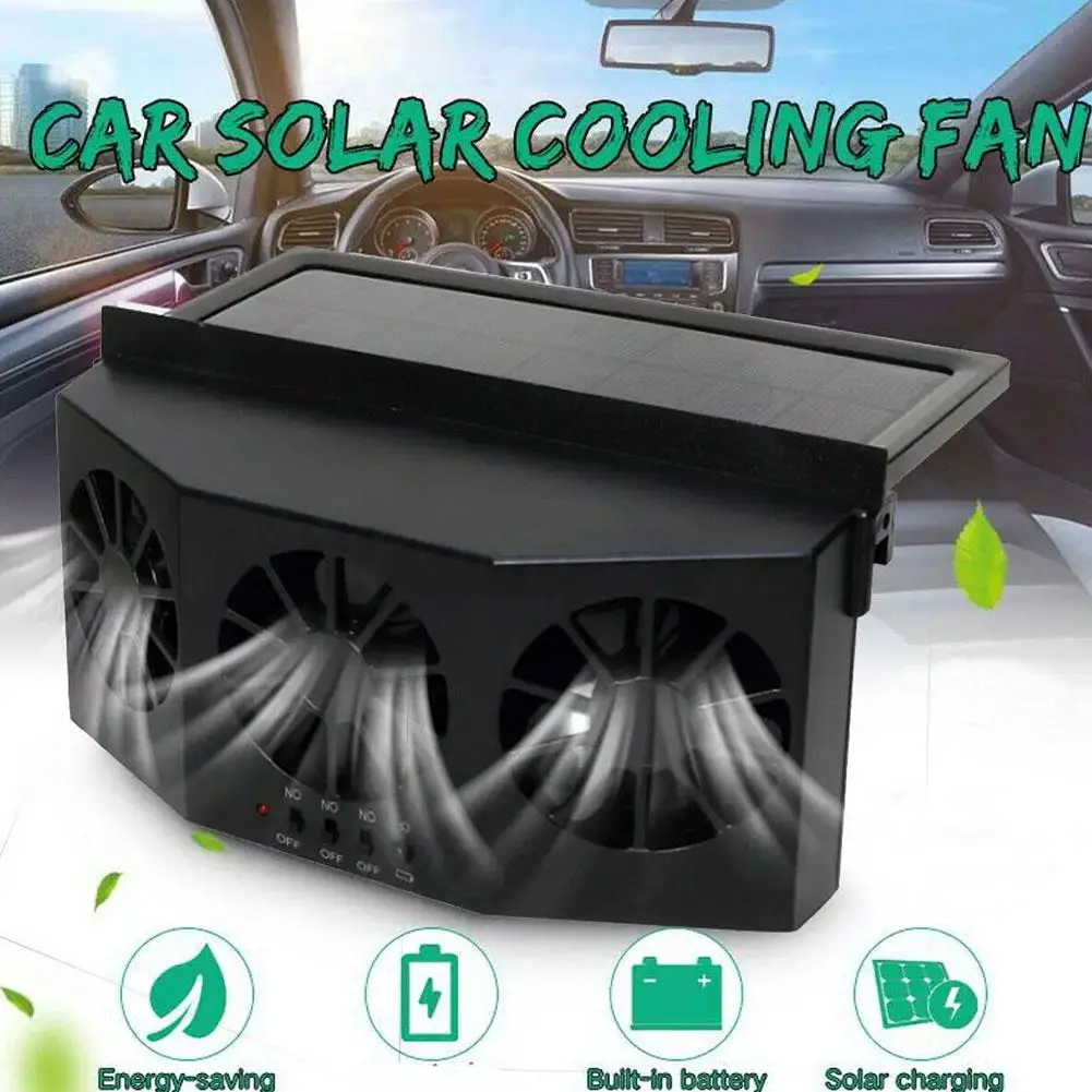 Car Exhaust Fan USB Rechargeable/solar Air Circulation Wind Power High and Ventilation Head Dissipation Fan Heat Cooling 2/ H9D4