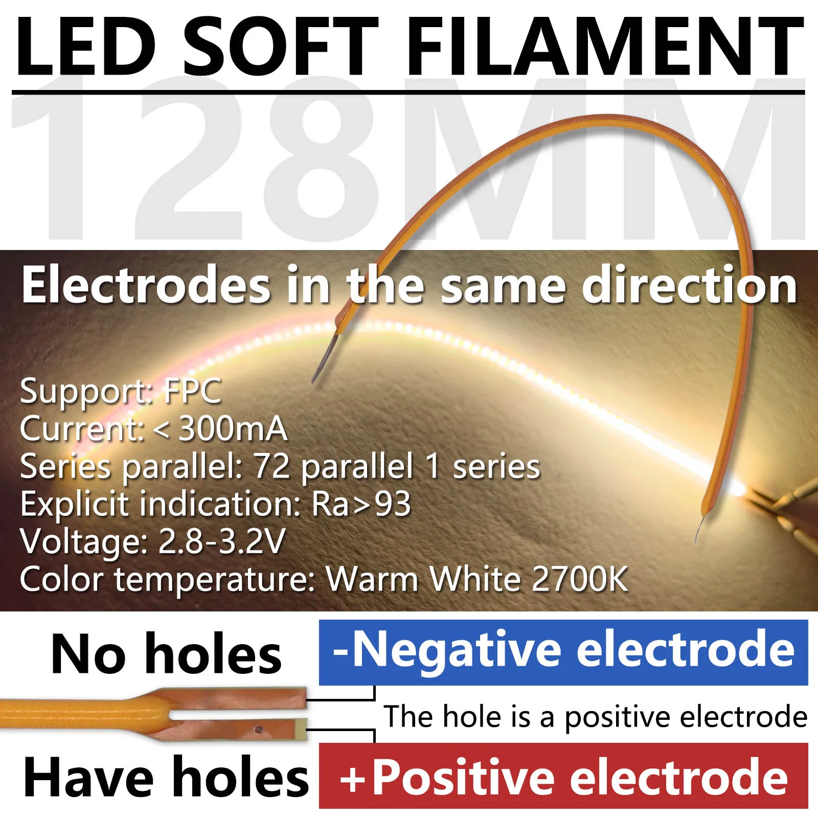 Żarnik LED DC3V 10/20/50pcs elektrody w jednokierunkowy diodach z elastycznym żarnikiem LED żarówka akcesoria