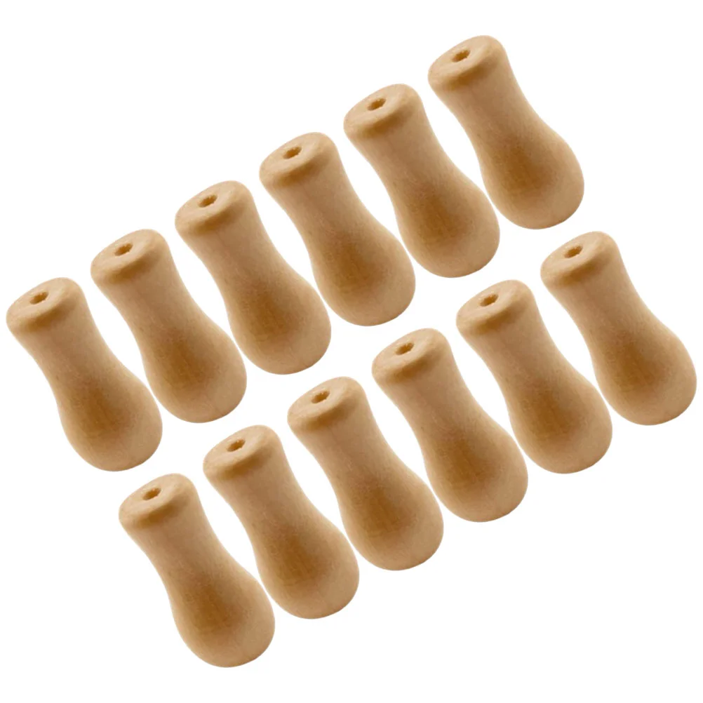 12 Pcs Curtain Accessories Yellow Wooden Pendant Bamboo Roller Blind Fringe Pull Cord Blinds Holder Knob Safety Ends