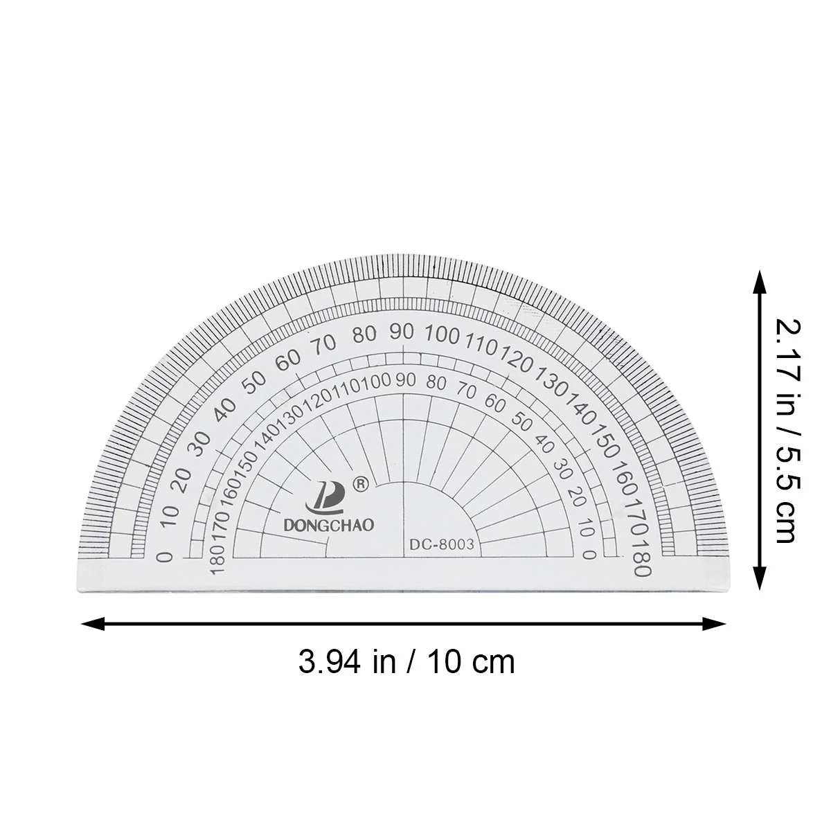 Lot de 36 pièces de rapporteur en plastique transparent pour mesurer les angles, matériel scolaire et de bureau, idéal pour les maths, taille 180