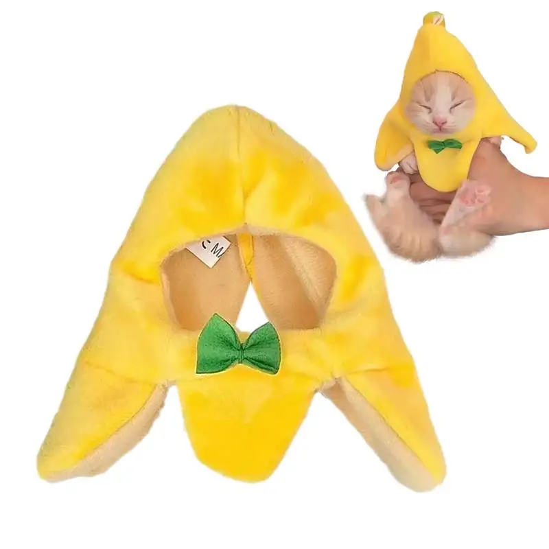 Costume da gatto cappello a Banana adorabile copricapo per animali domestici cappuccio berretti per gatti divertente Cosplay Prop abbigliamento di