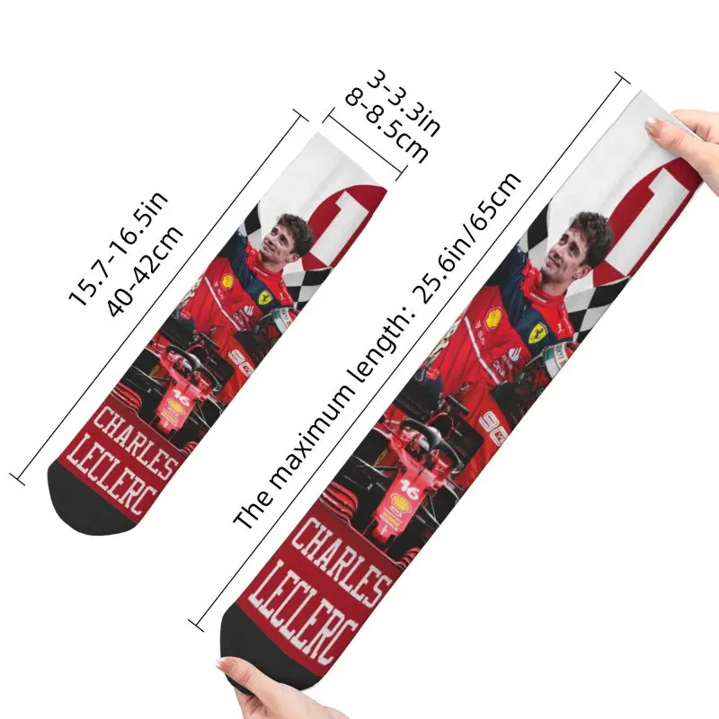 Formula One Racing Driver Leclerc Charles Men\'s Crew Socks Unisex Cute Spring Summer Autumn Winter Dress Socks