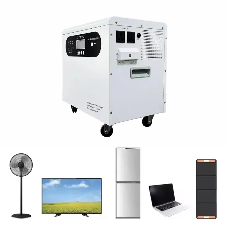 Solar Generator 2560W 3840W 5120 Battery Camping UPS Portable Power Station Backup Battery Household Emergency Power Supply
