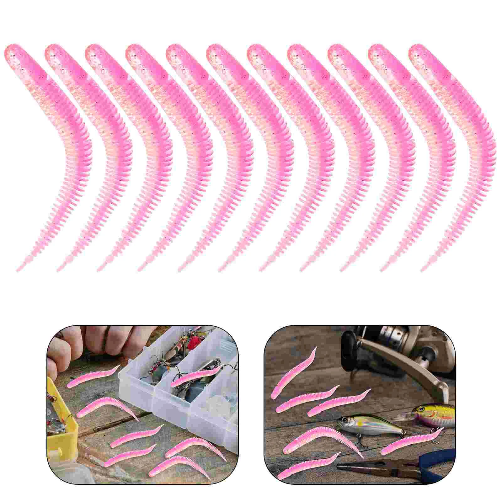 30 Pcs Lure Soft Bait Worms Fish Bites Saltwater Fishing Special Fake Blood Bass Lures Pvc for