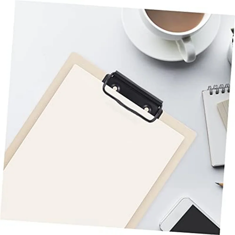 

A29F-15 PCS Stationery Plate Holder Stainless Steel Clips Office Folders Black Mountable Clipboards Clips File